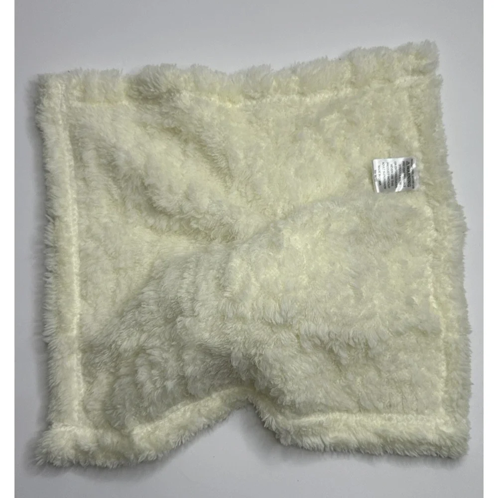 Baby‎ Security Blanket Bunny Rabbit Cream Pink Lovey 12x12 Furry soft ivory